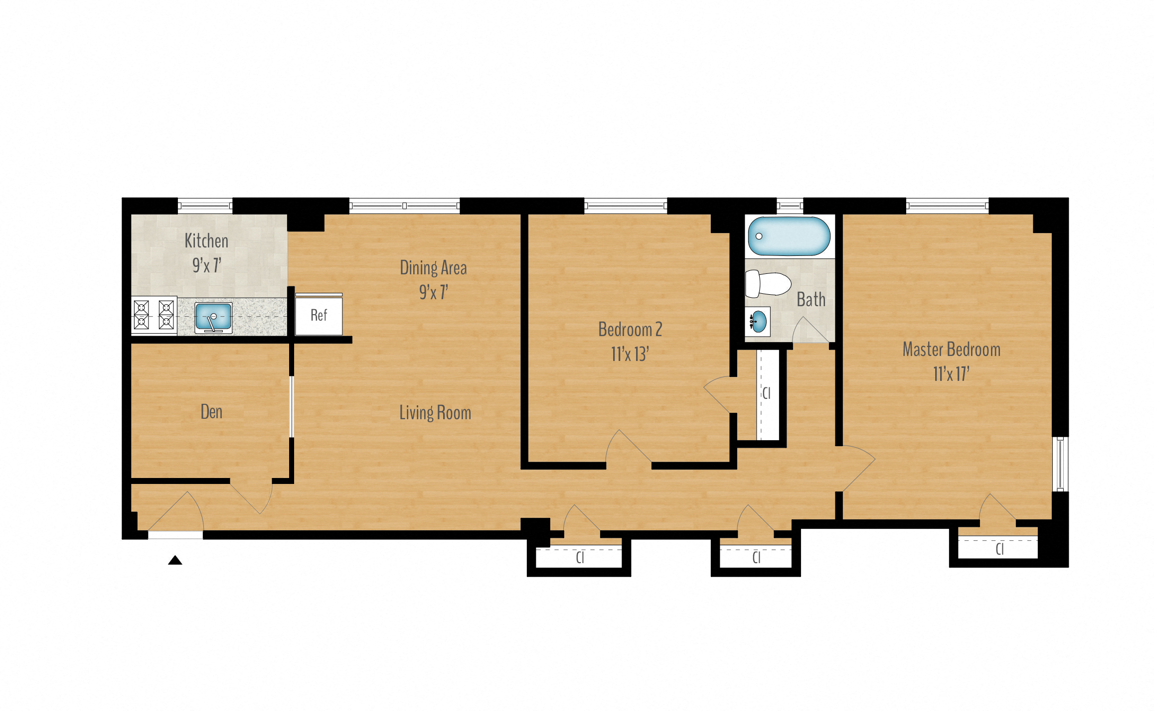 2 Bedroom + Den Image