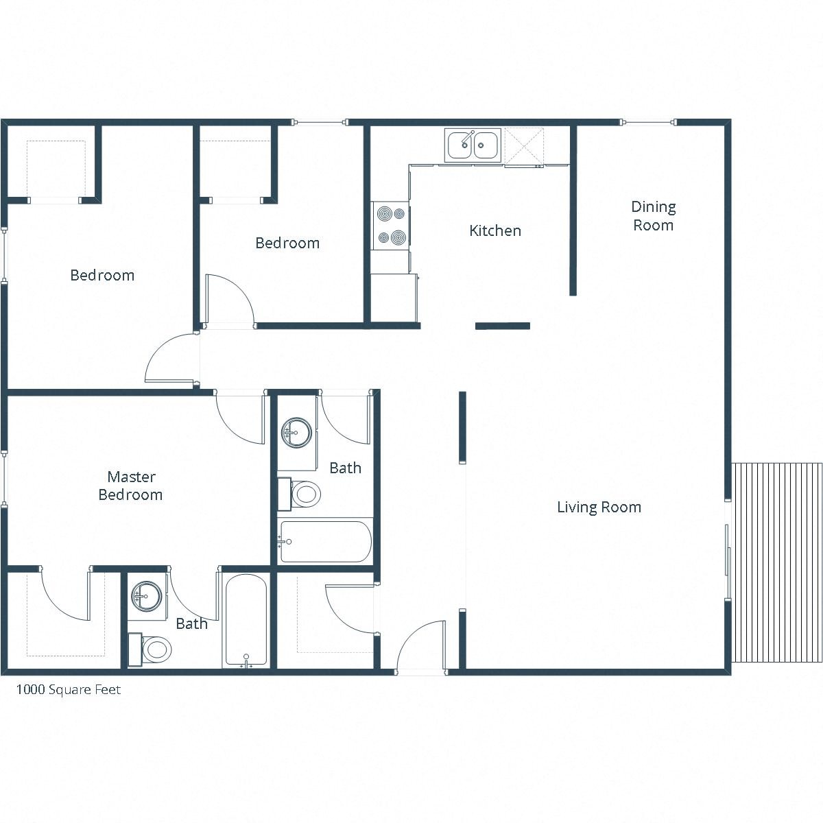 Brandon Apartments | Three Bedroom Floor Plan Brandon Apartments | Three Bedroom Floor Plan