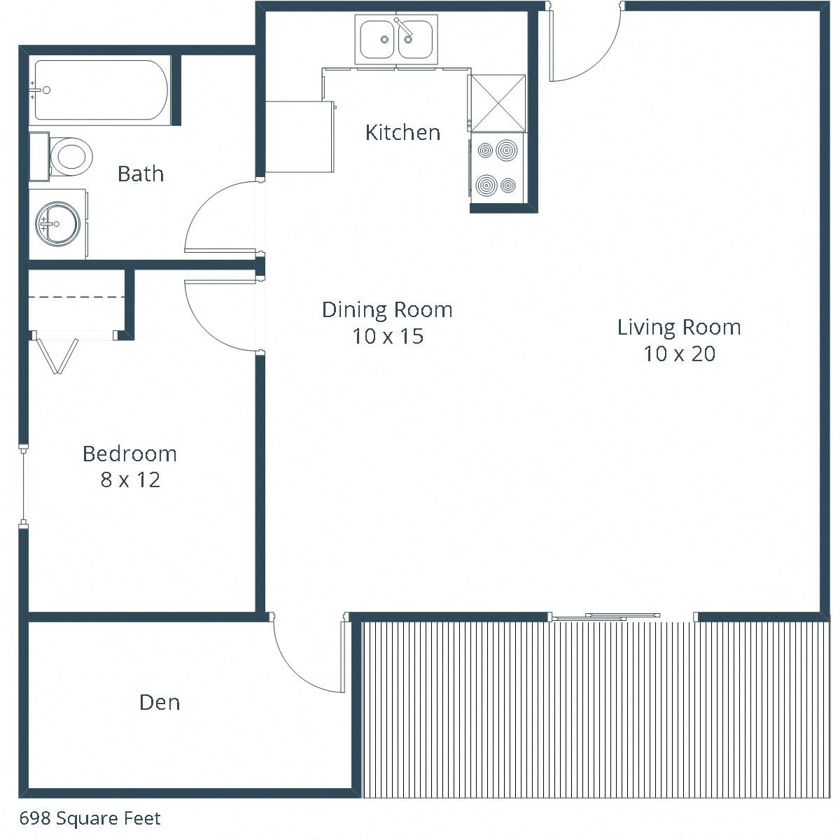 Eagle Sky Apartments | One Bedroom With Den Floor Plan Eagle Sky Apartments | One Bedroom With Den Floor Plan