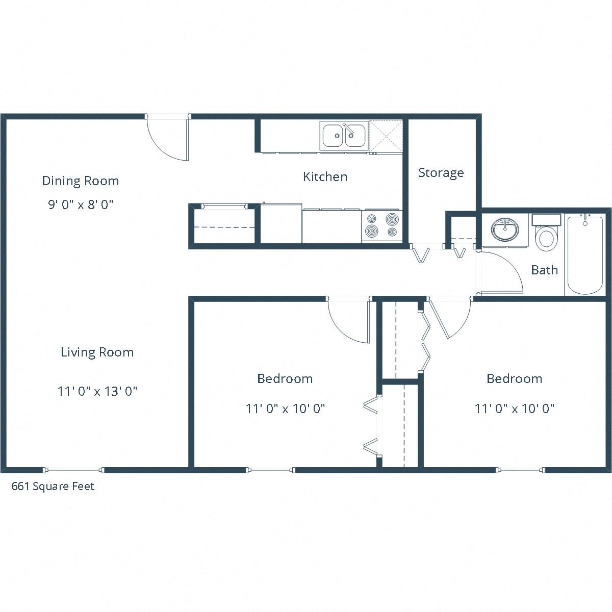 Eagle Sky Apartments | Two Bedroom Floor Plan A Eagle Sky Apartments | Two Bedroom Floor Plan A