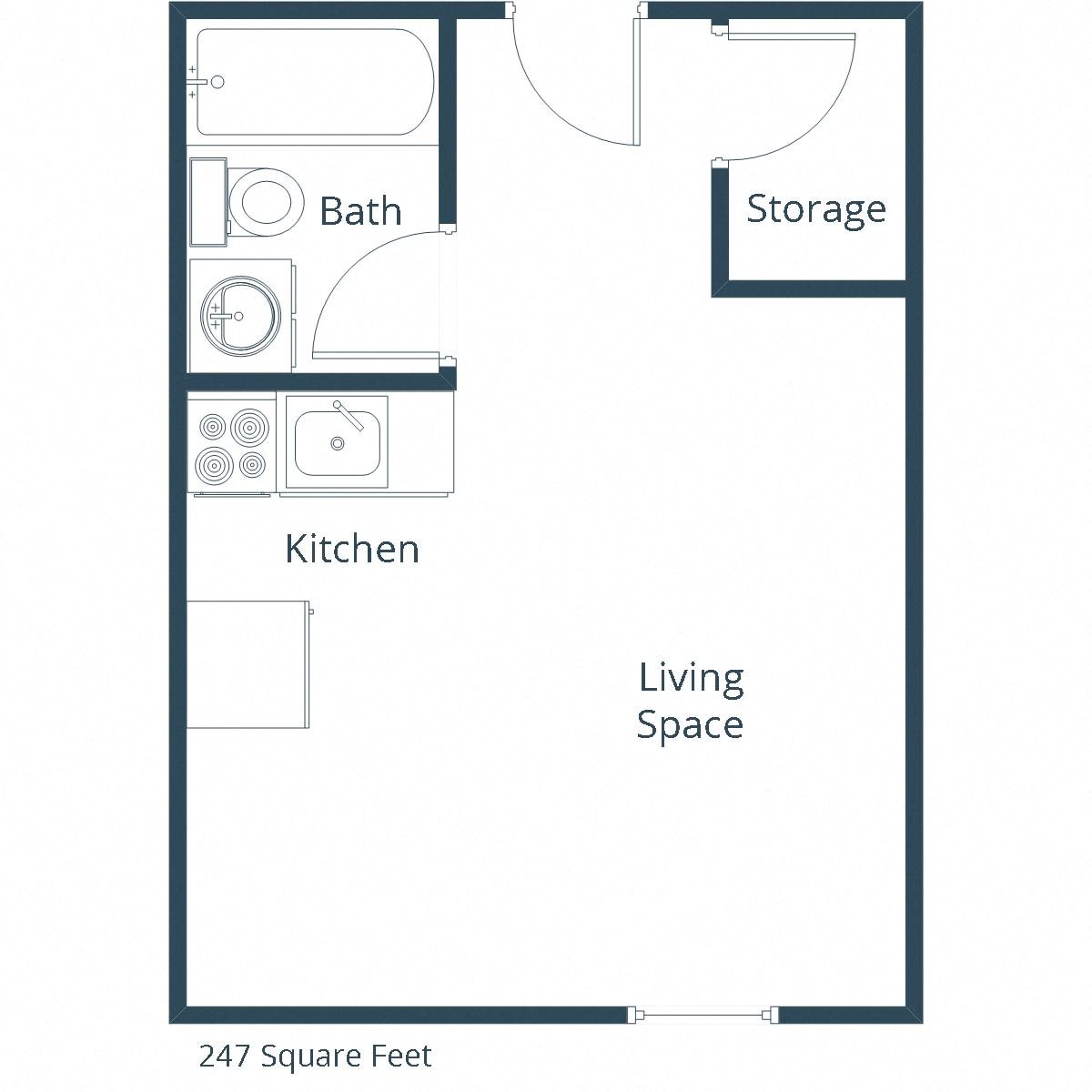 Garden Grove Apartments | Studio Floor Plan Garden Grove Apartments | Studio Floor Plan
