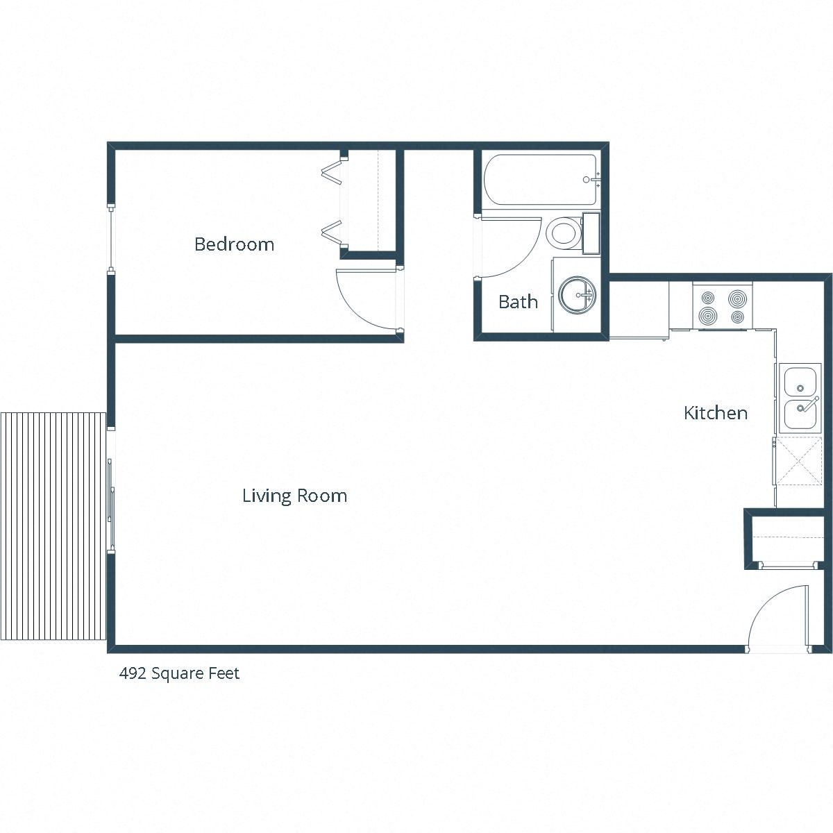 Garden Grove Apartments | One Bedroom Floor Plan A Garden Grove Apartments | One Bedroom Floor Plan A