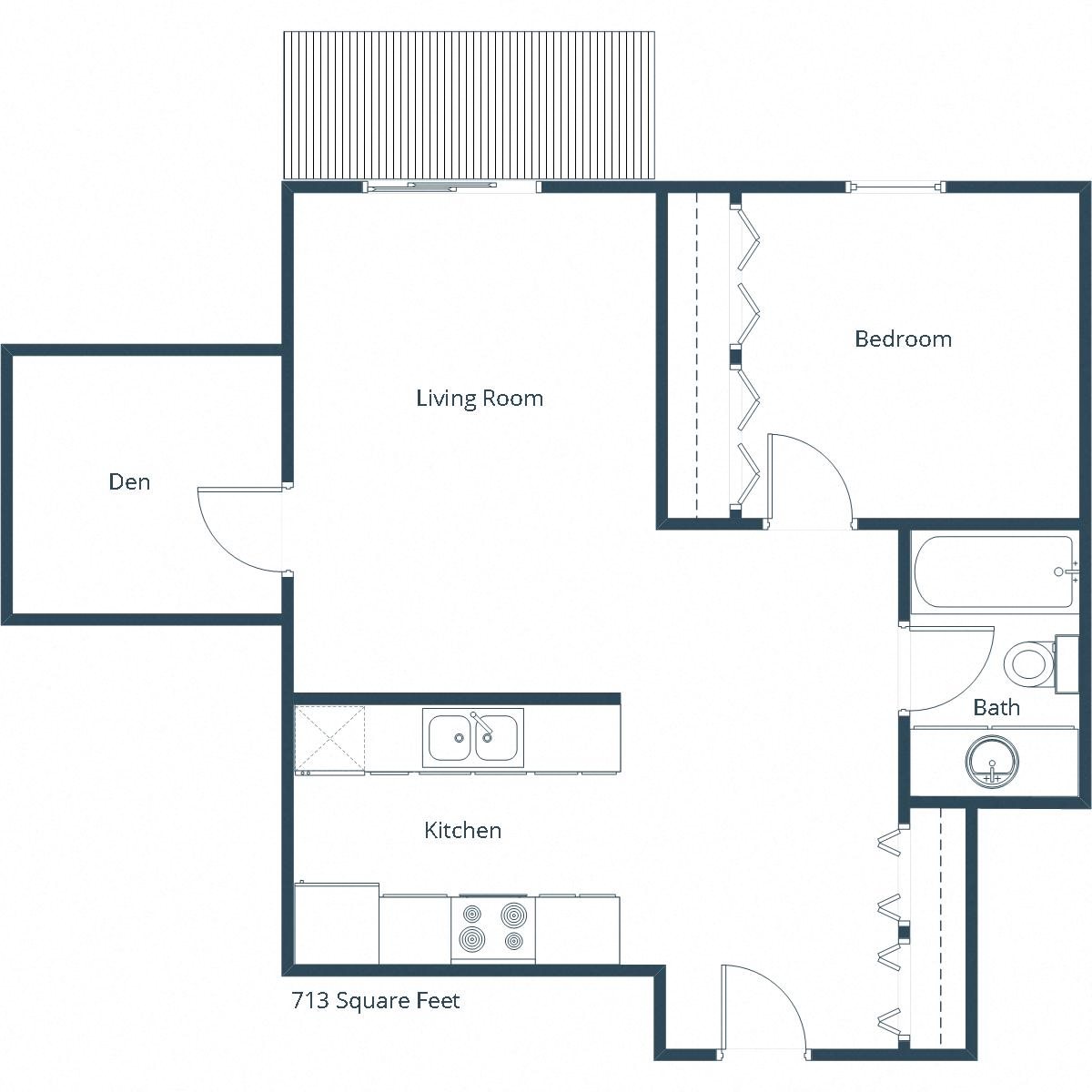 Garden Grove Apartments | One Bedroom Floor Plan D Garden Grove Apartments | One Bedroom Floor Plan D