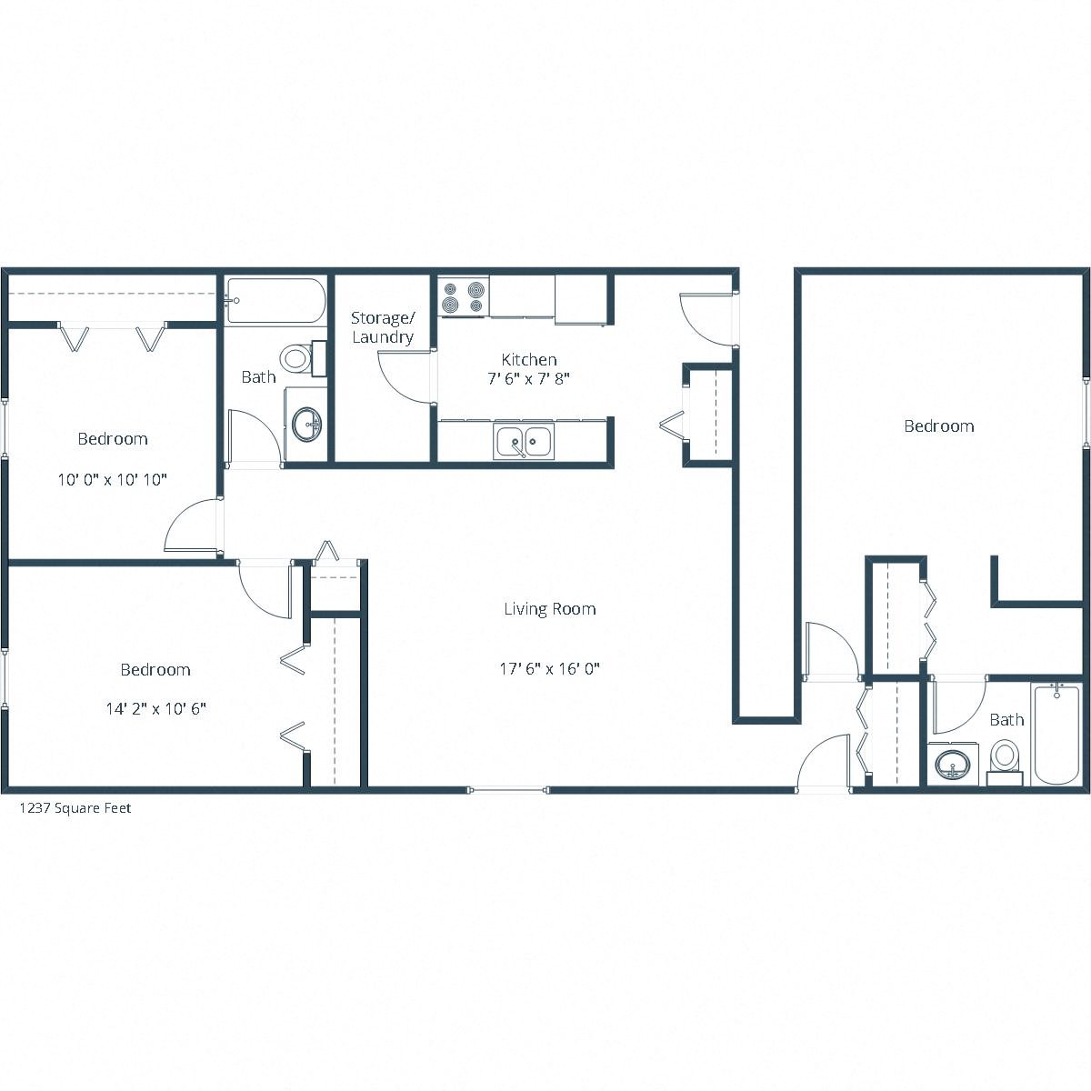 Garden Grove Apartments | Three Bedroom Floor Plan Garden Grove Apartments | Three Bedroom Floor Plan
