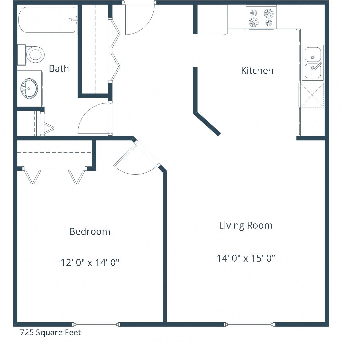 Sierra Ridge Apartments | One Bedroom Floor Plan Sierra Ridge Apartments | One Bedroom Floor Plan