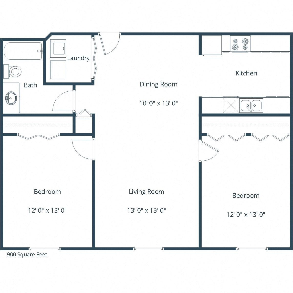 Sierra Ridge Apartments | Two Bedroom Floor Plan B Sierra Ridge Apartments | Two Bedroom Floor Plan B