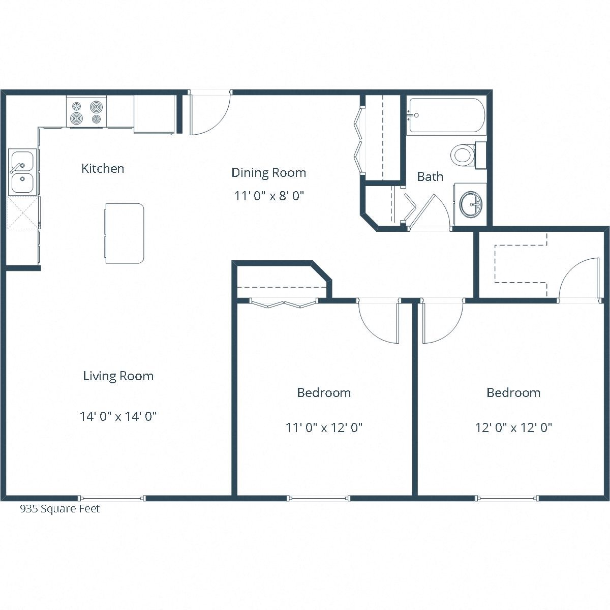 Sierra Ridge Apartments | Two Bedroom Floor Plan C Sierra Ridge Apartments | Two Bedroom Floor Plan C