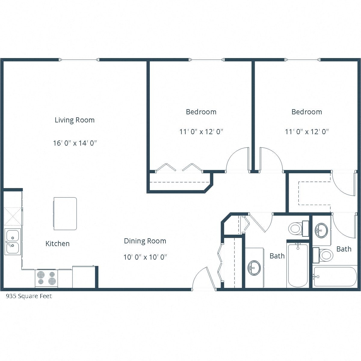 Sierra Ridge Apartments | Two Bedroom Two Bath Floor Plan Sierra Ridge Apartments | Two Bedroom Two Bath Floor Plan