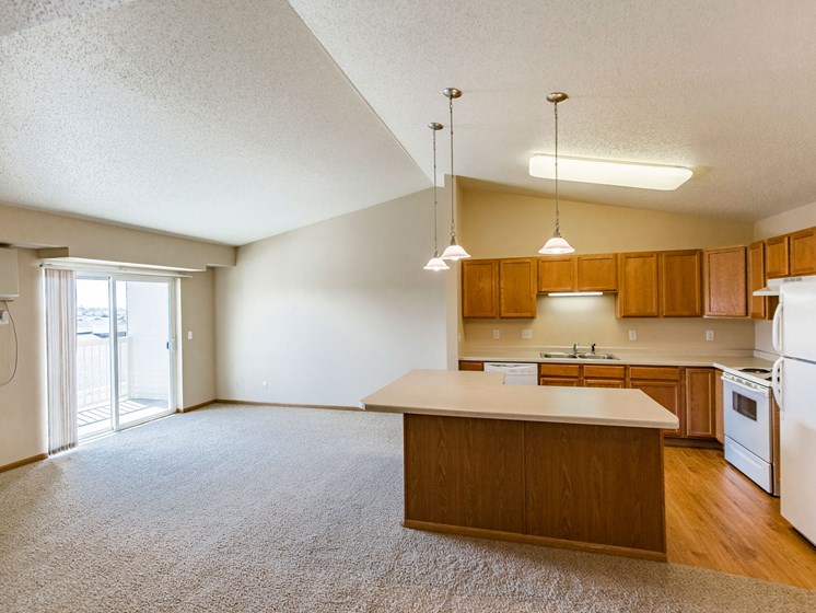 Sunset Ridge Apartments | 1 Bedroom | Kitchen & Living Room