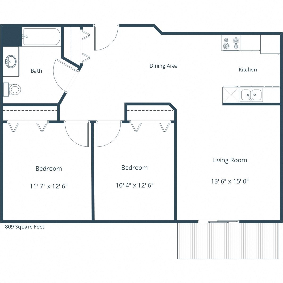 Sierra Ridge Apartments | Two Bedroom Floor Plan A Sierra Ridge Apartments | Two Bedroom Floor Plan A