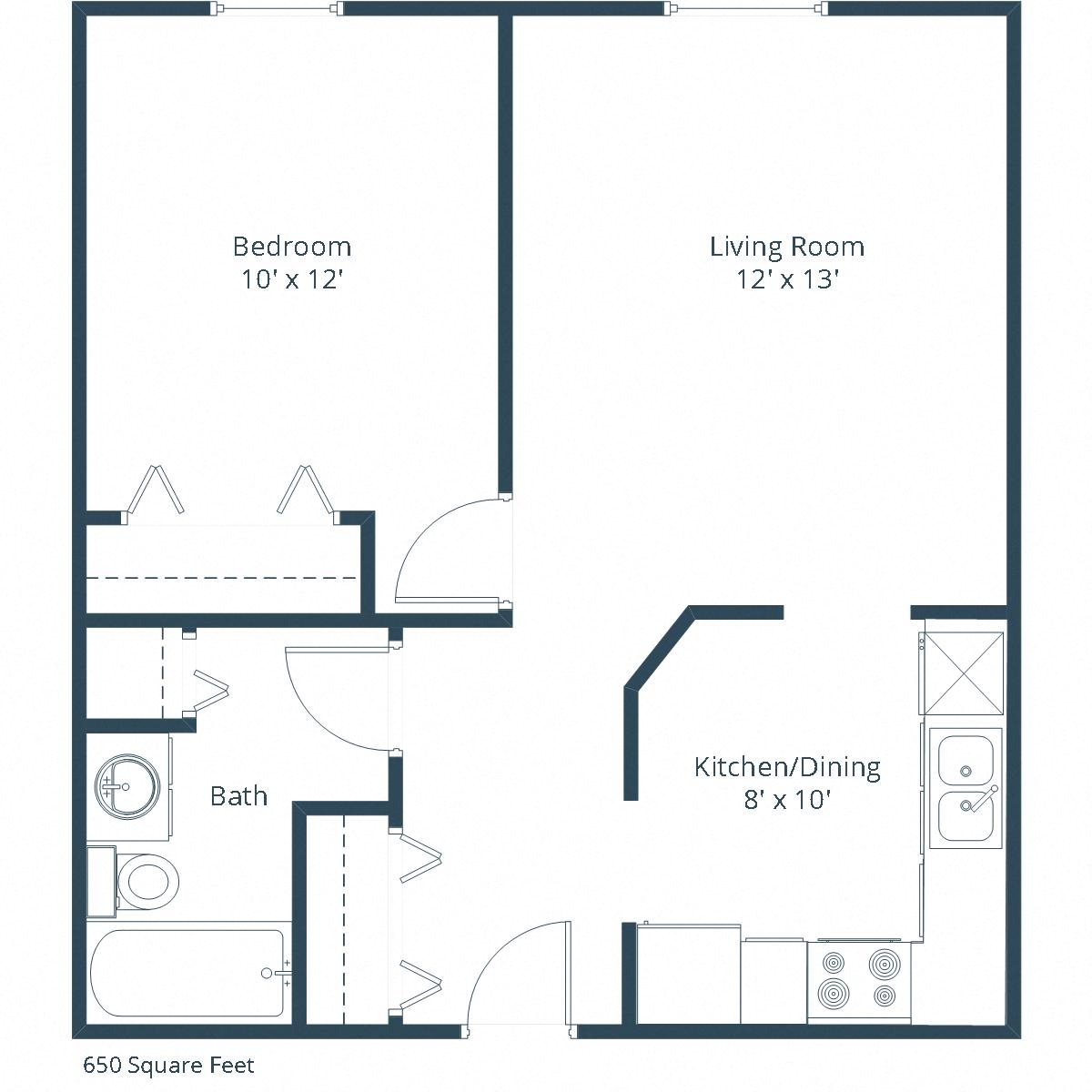 Danbury Apartments | One Bedroom Floor Plan Danbury Apartments | One Bedroom Floor Plan
