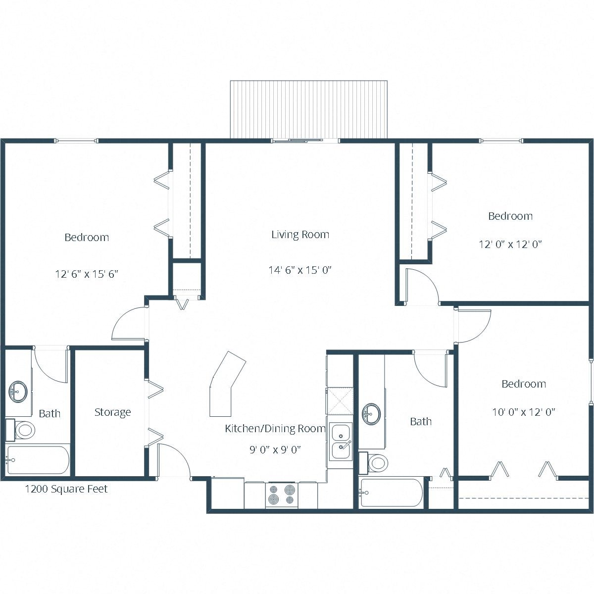 Danbury Apartments | Three Bedroom Floor Plan A Danbury Apartments | Three Bedroom Floor Plan A