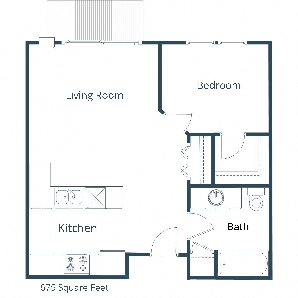 East Bridge Apartments | One Bedroom Floor Plan East Bridge Apartments | One Bedroom Floor Plan