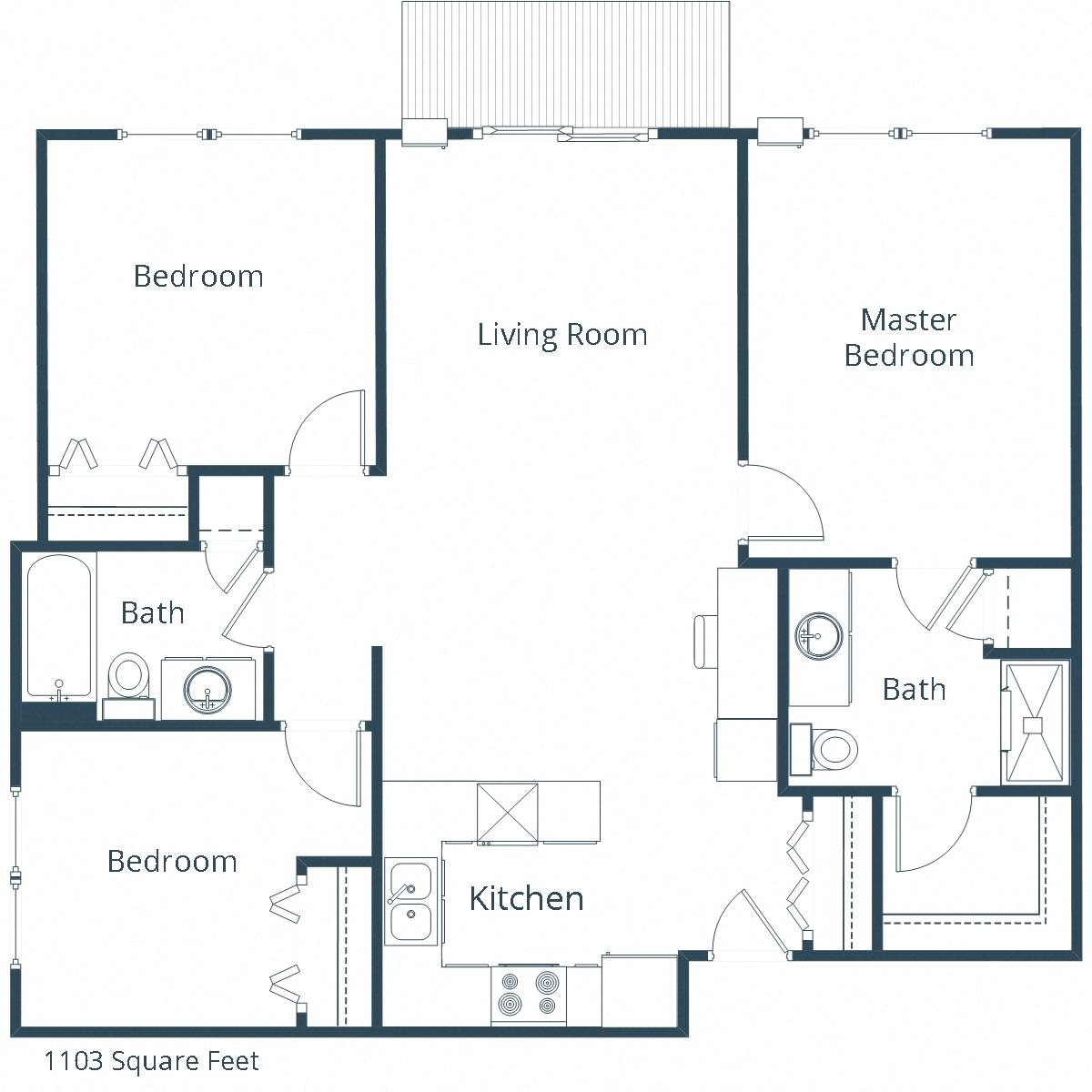East Bridge Apartments | Three Bedroom Floor Plan A East Bridge Apartments | Three Bedroom Floor Plan A