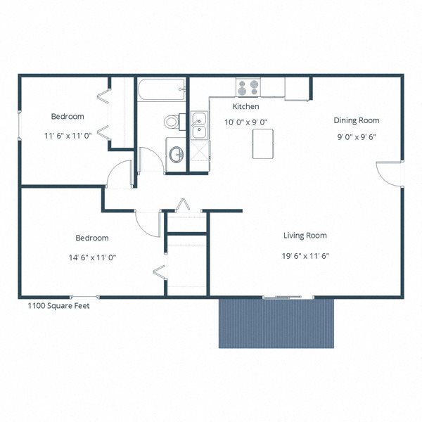 Hunters Run II Apartments | Two Bedroom Floor Plan Hunters Run II Apartments | Two Bedroom Floor Plan