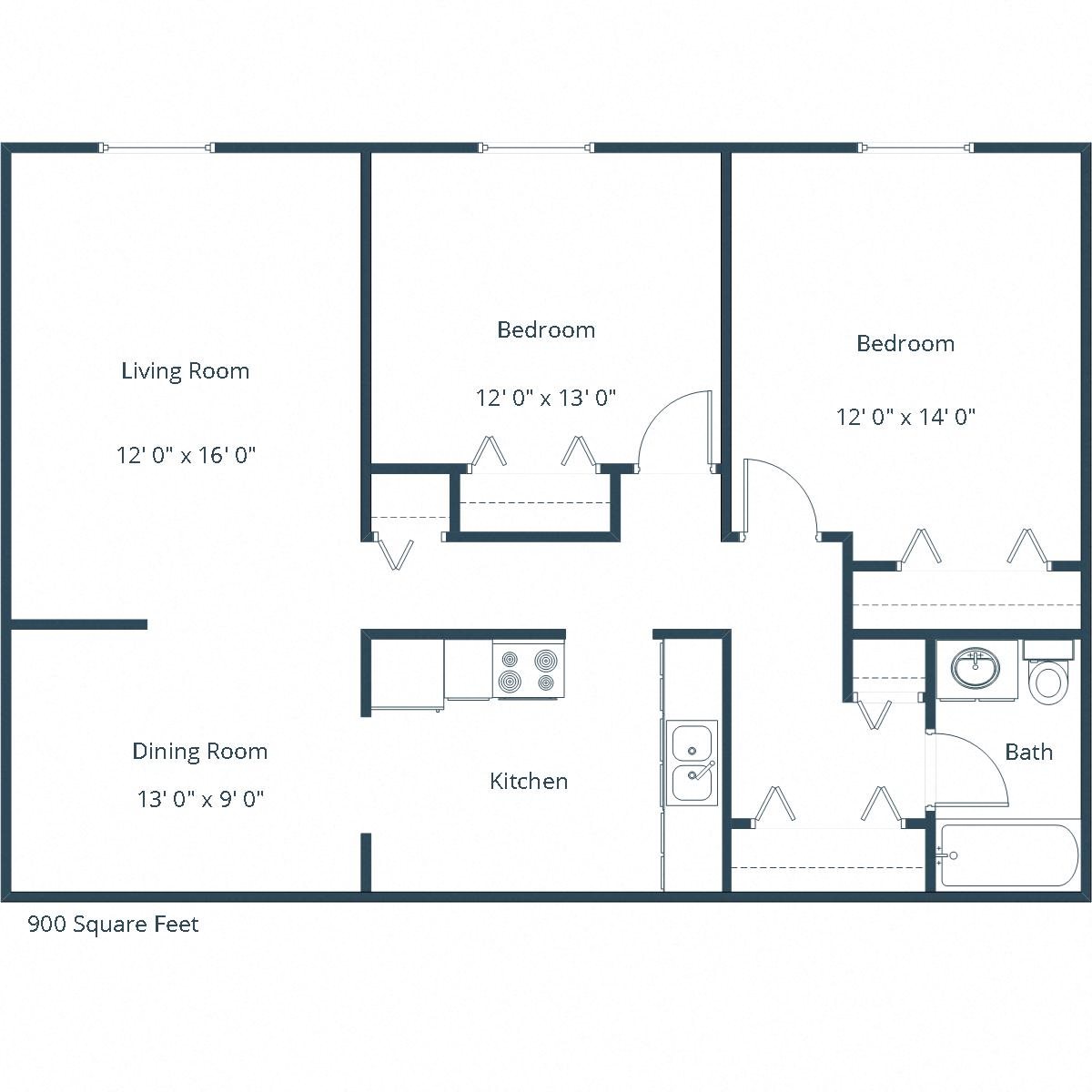 Berkshire Townhomes | Two Bedroom Floor Plan Berkshire Townhomes | Two Bedroom Floor Plan