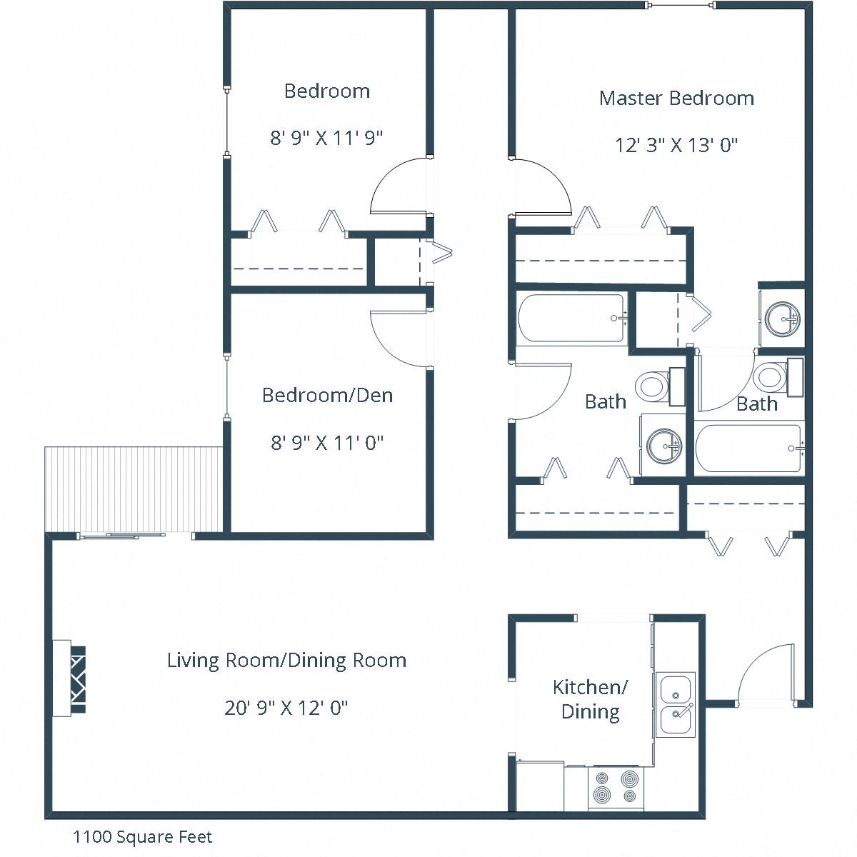 Galleria Apartments | Three Bedroom Floor Plan A Galleria Apartments | Three Bedroom Floor Plan A