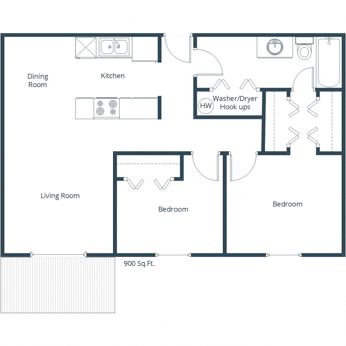 High Point West Apartments | Two Bedroom Floor Plan B High Point West Apartments | Two Bedroom Floor Plan B