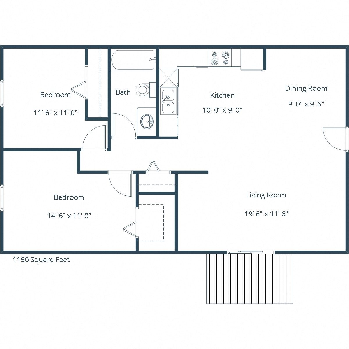 Kentwood Manor Apartments | Two Bedroom Floor Plan Kentwood Manor Apartments | Two Bedroom Floor Plan