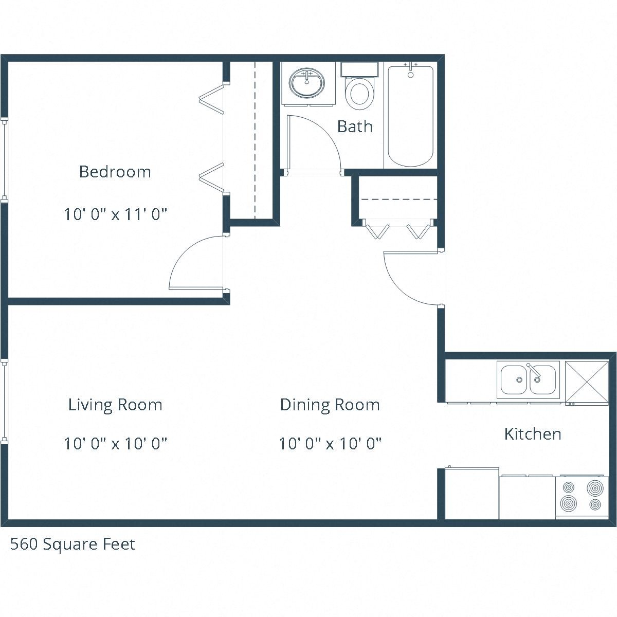Parkwood Apartments | One Bedroom Floor Plan A Parkwood Apartments | One Bedroom Floor Plan A