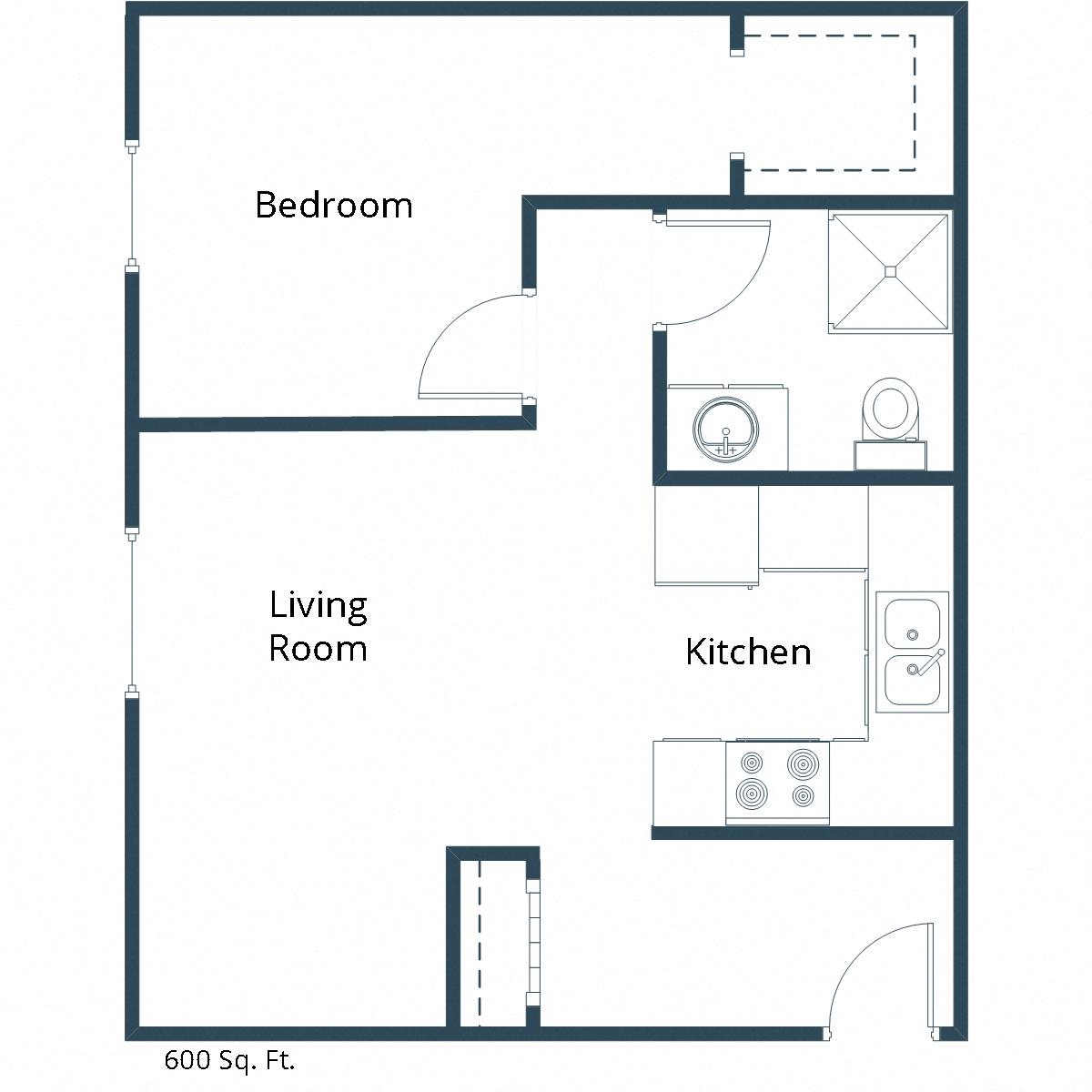 Parkwood Apartments | One Bedroom Floor Plan B Parkwood Apartments | One Bedroom Floor Plan B