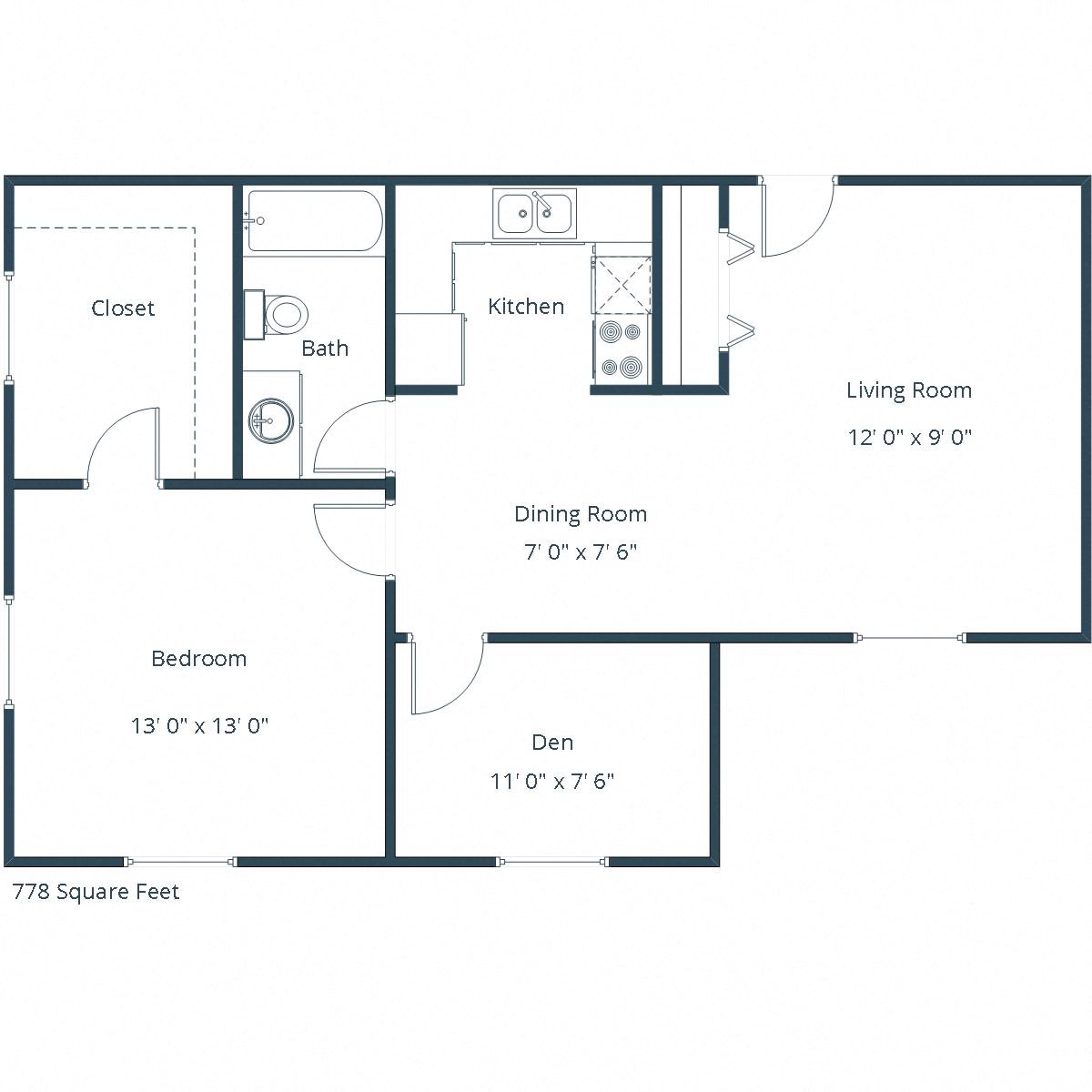 Parkwood Apartments | One Bedroom Floor Plan C Parkwood Apartments | One Bedroom Floor Plan C