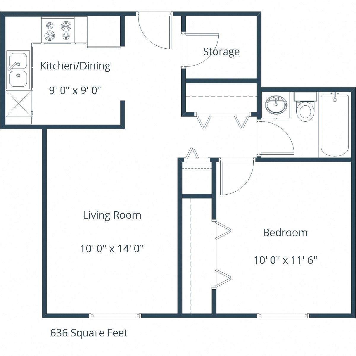 Parkwood Apartments | One Bedroom Floor Plan D Parkwood Apartments | One Bedroom Floor Plan D