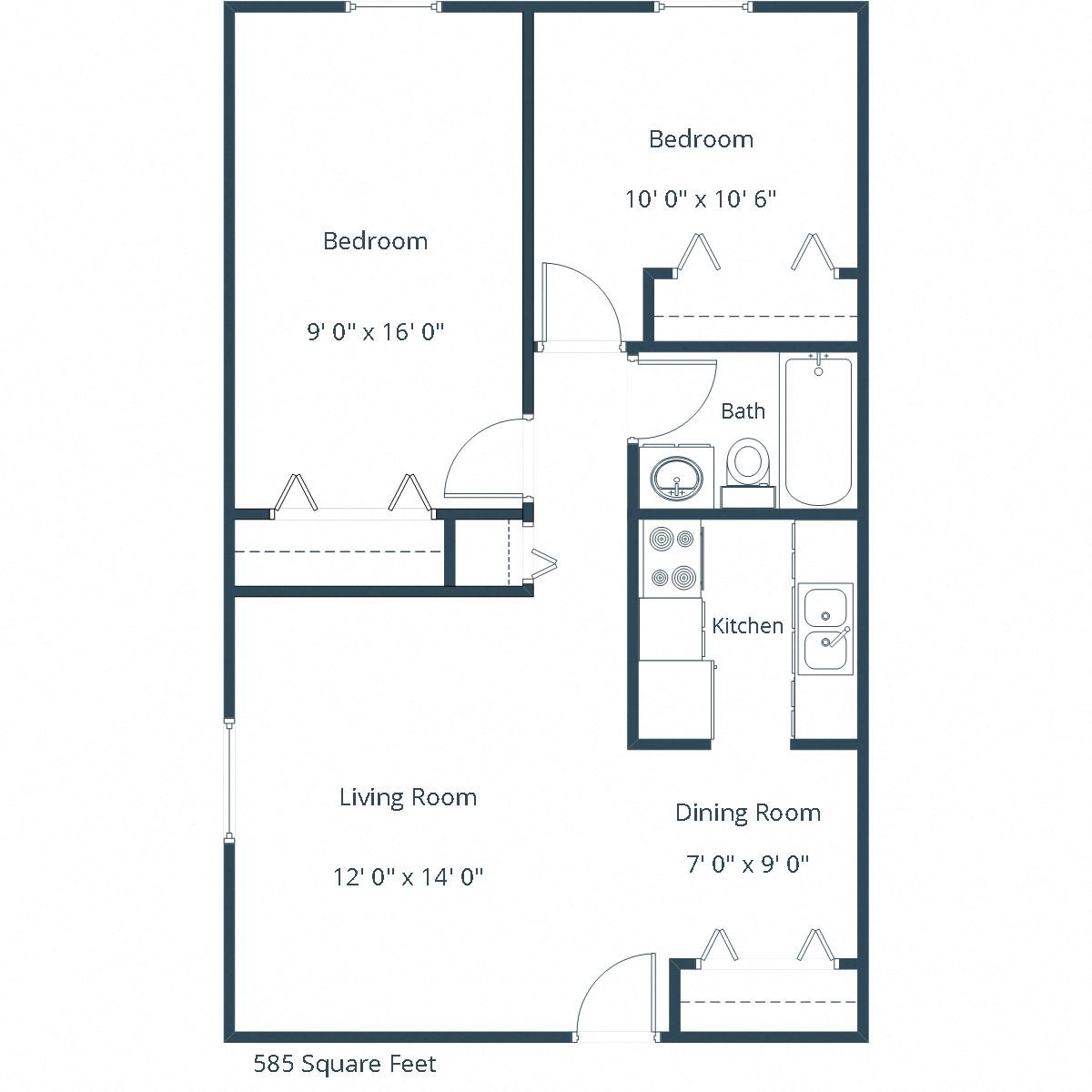 Prairie One Apartments | Two Bedroom Floor Plan Prairie One Apartments | Two Bedroom Floor Plan