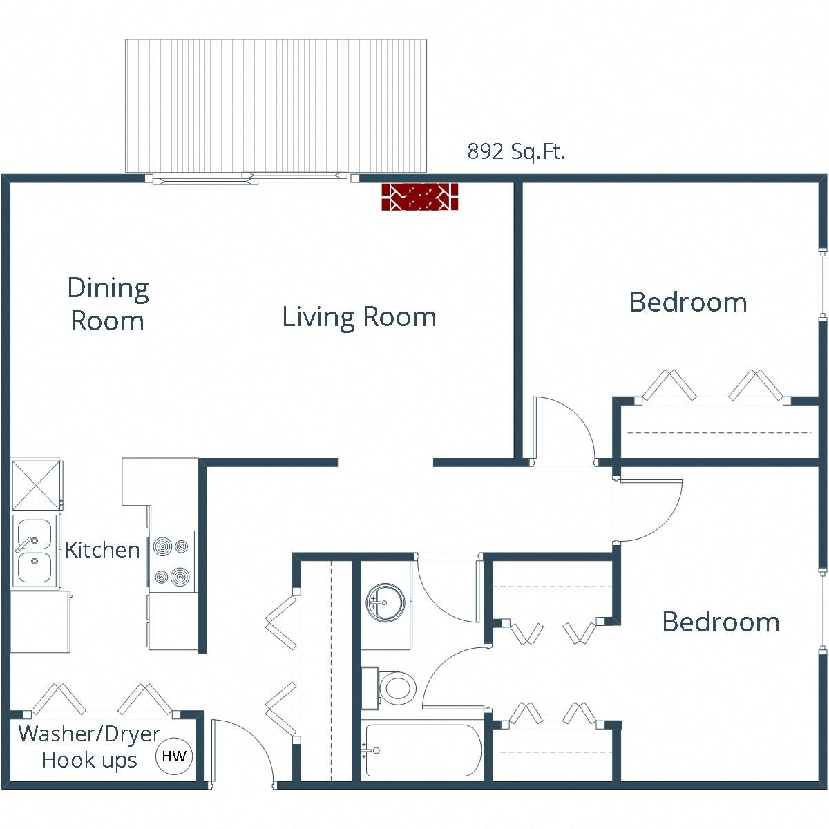 Sugar Plum Apartments | One Bedroom Floor Plan Sugar Plum Apartments | One Bedroom Floor Plan