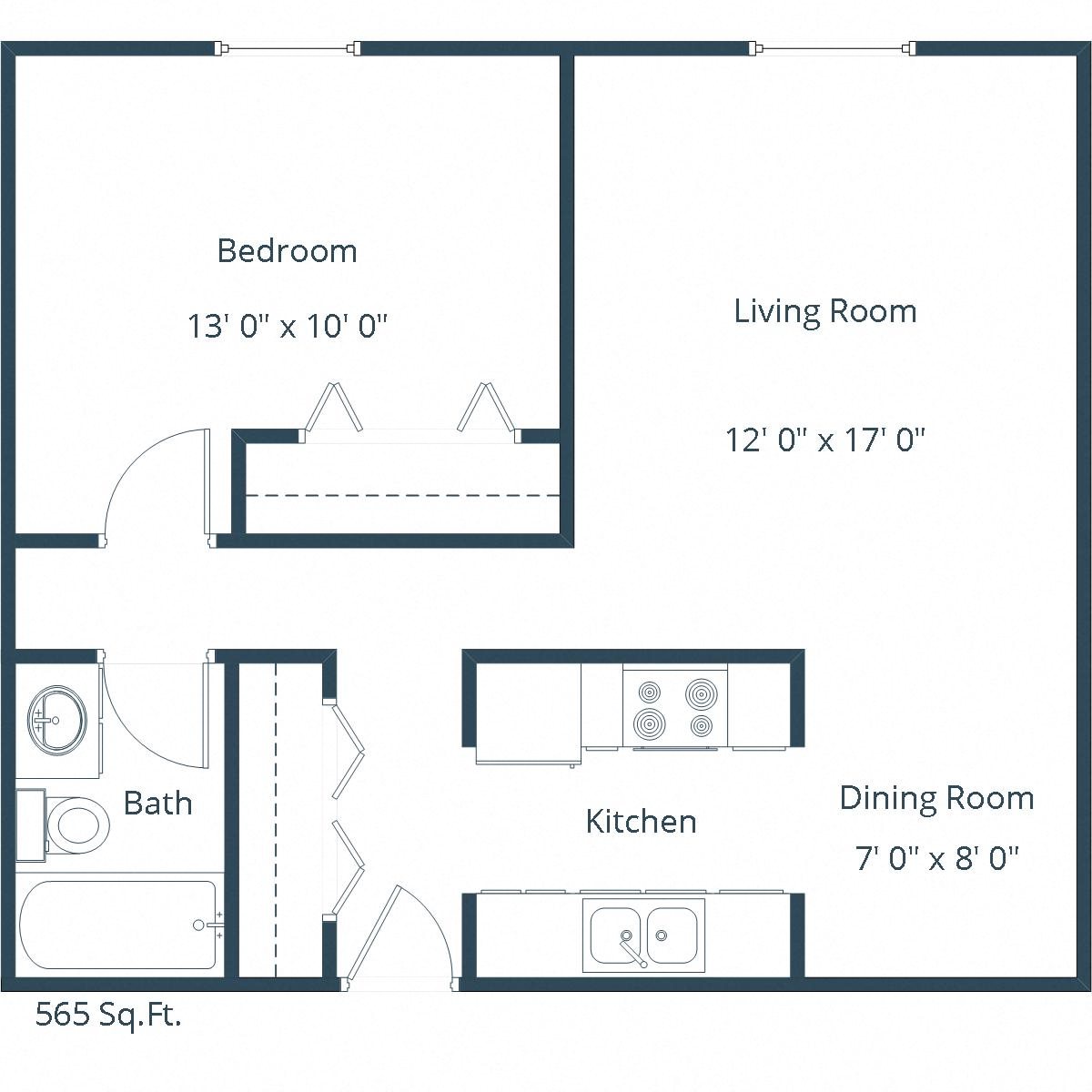 Westwind Apartments | One Bedroom Floor Plan Westwind Apartments | One Bedroom Floor Plan