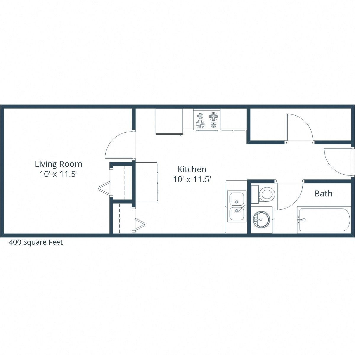 Cityside Apartments | Efficiency Floor Plan A Cityside Apartments | Efficiency Floor Plan A