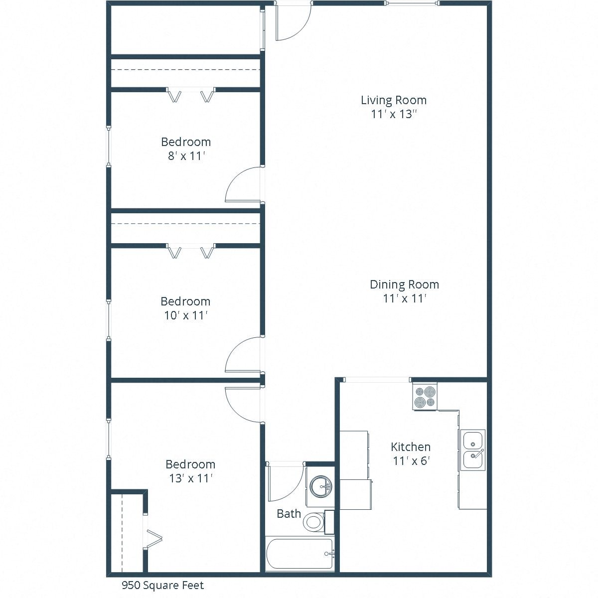 Cityside Apartments | Three Bedroom Floor Plan A Cityside Apartments | Three Bedroom Floor Plan A
