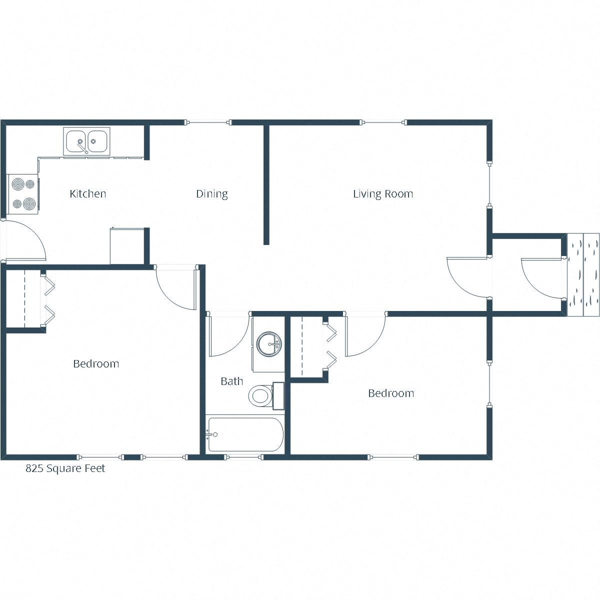Cityside Apartments | Two Bedroom Floor Plan Cityside Apartments | Two Bedroom Floor Plan