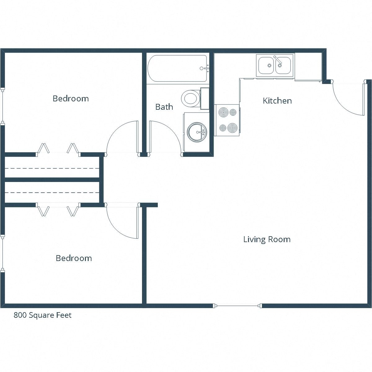 Morningside Apartments | Two Bedroom Floor Plan Morningside Apartments | Two Bedroom Floor Plan