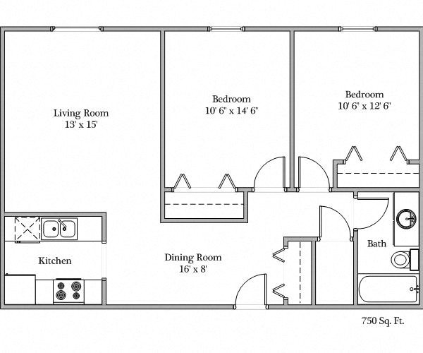 Luxford Court Apartments | Two Bedroom Floor Plan Luxford Court Apartments | Two Bedroom Floor Plan