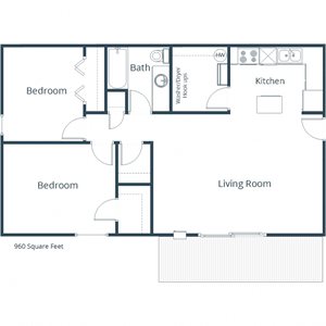 Clearview Apartments | Two Bedroom Floor Plan
