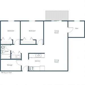 Prairie Park Apartments | Two Bedroom Floor Plan B