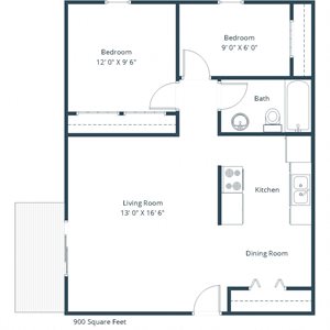 Saddlebrook Apartments | Two Bedroom Floor Plan B