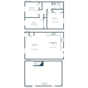 Sheyenne Terrace Townhomes | Three Bedroom Floor Plan B