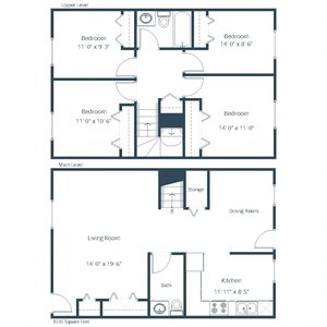 Sheyenne Terrace Townhomes | Four Bedroom Floor Plan A