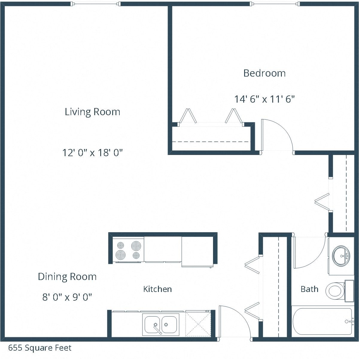 Betty Ann Apartments | One Bedroom Floor Plan Betty Ann Apartments | One Bedroom Floor Plan