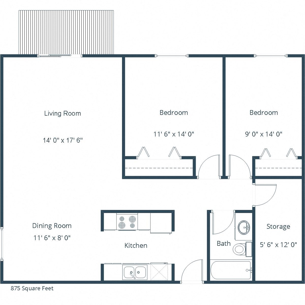 Betty Ann Apartments | Two Bedroom Floor Plan A Betty Ann Apartments | Two Bedroom Floor Plan A