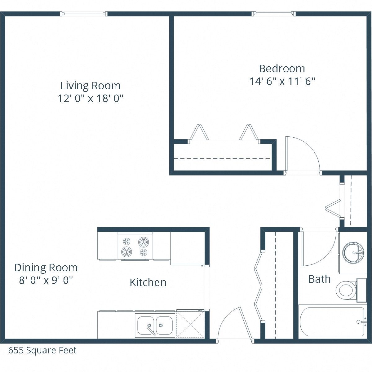 Emerald Apartments | One Bedroom Floor Plan Emerald Apartments | One Bedroom Floor Plan