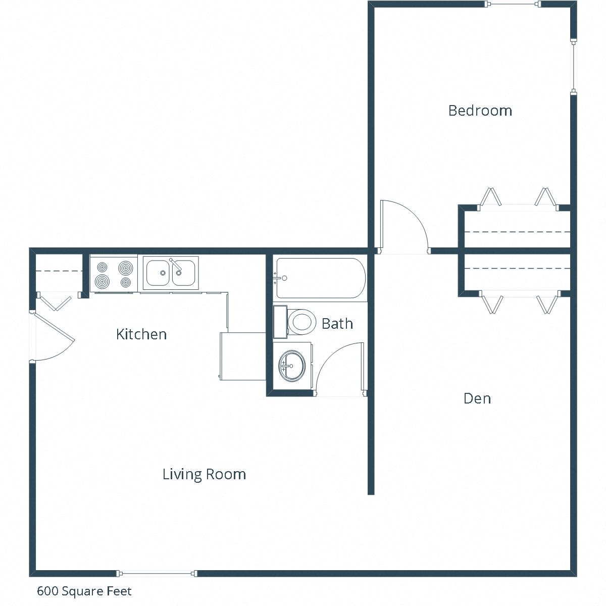 Forest Avenue Apartments | One Bedroom Floor Plan B Forest Avenue Apartments | One Bedroom Floor Plan B