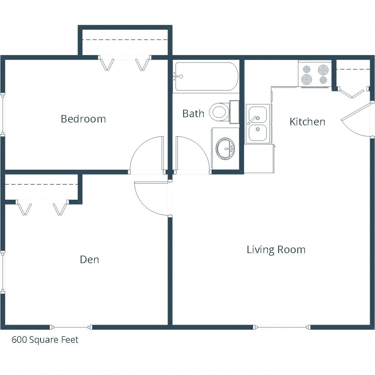 Forest Avenue Apartments | One Bedroom Floor Plan B Forest Avenue Apartments | One Bedroom Floor Plan B