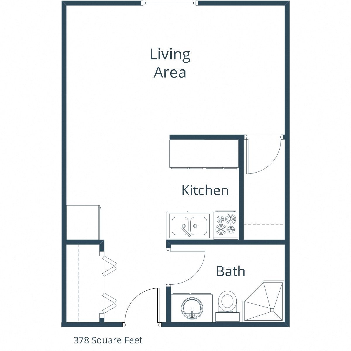 North Manor Apartments | Efficiency Floor Plan North Manor Apartments | Efficiency Floor Plan