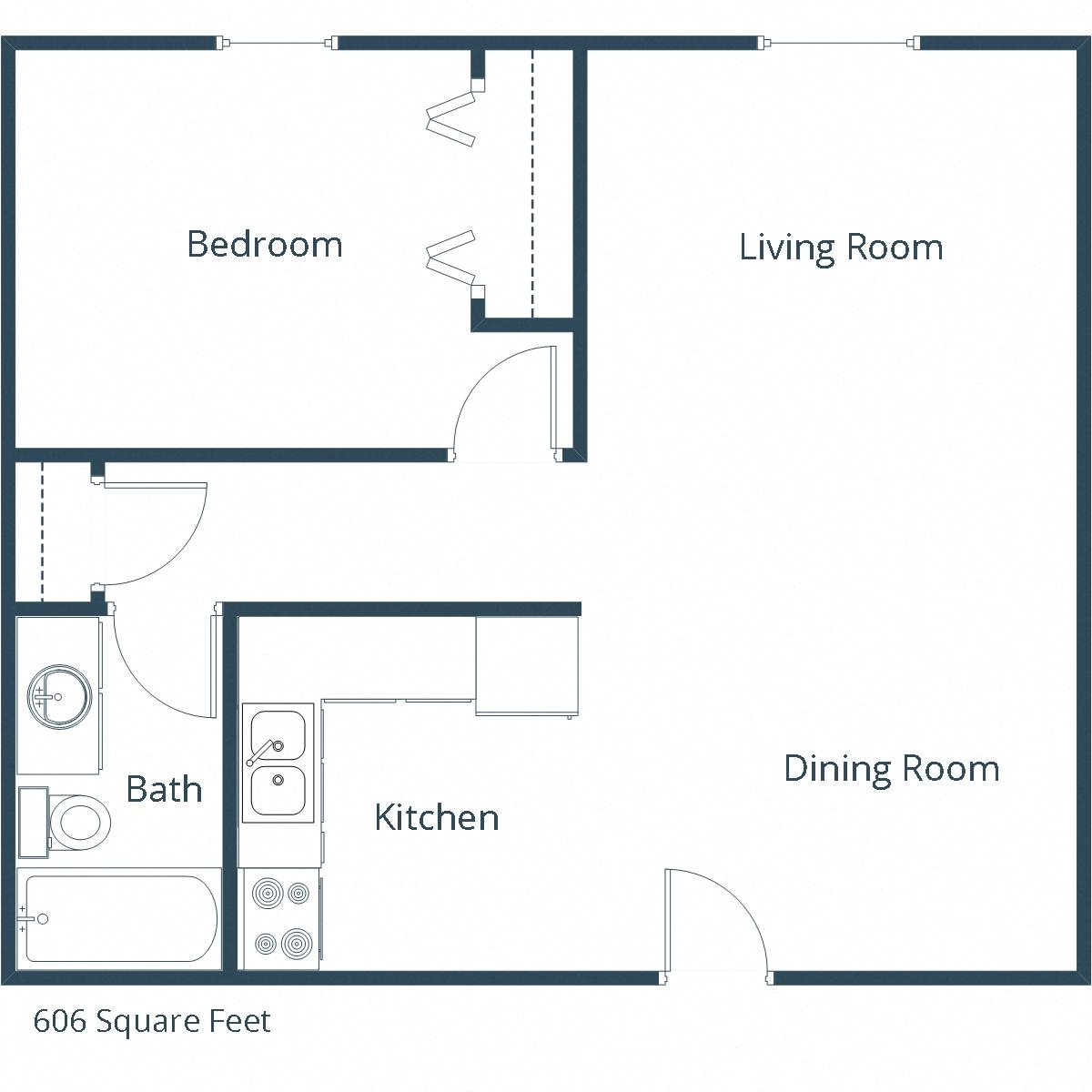 North Manor Apartments | One Bedroom Floor Plan North Manor Apartments | One Bedroom Floor Plan