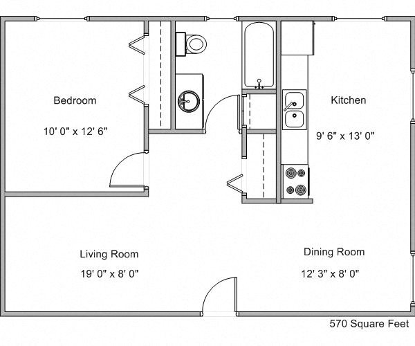 Spring Apartments | One Bedroom Floor Plan A Spring Apartments | One Bedroom Floor Plan A