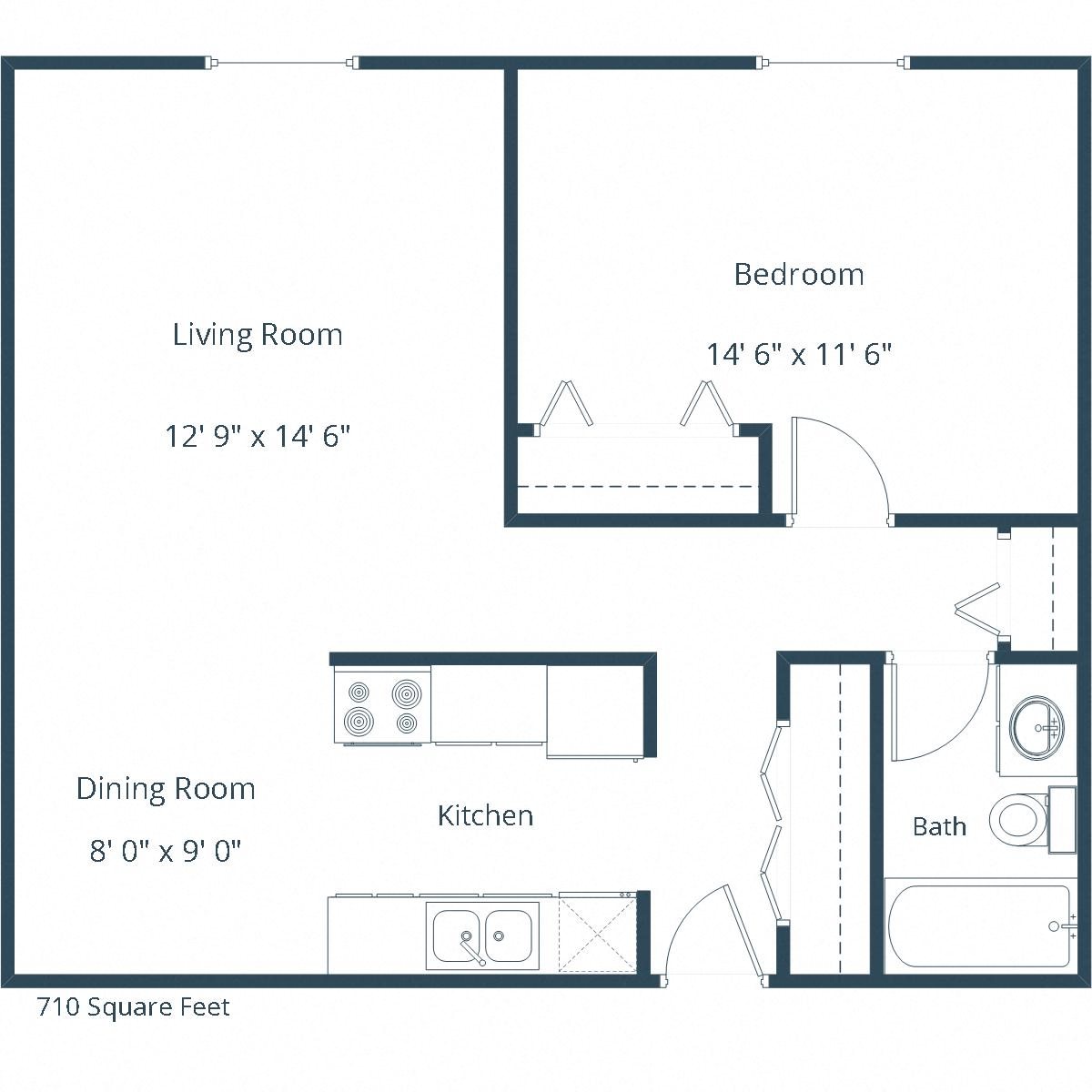 Windsor Apartments | One Bedroom Floor Plan Windsor Apartments | One Bedroom Floor Plan