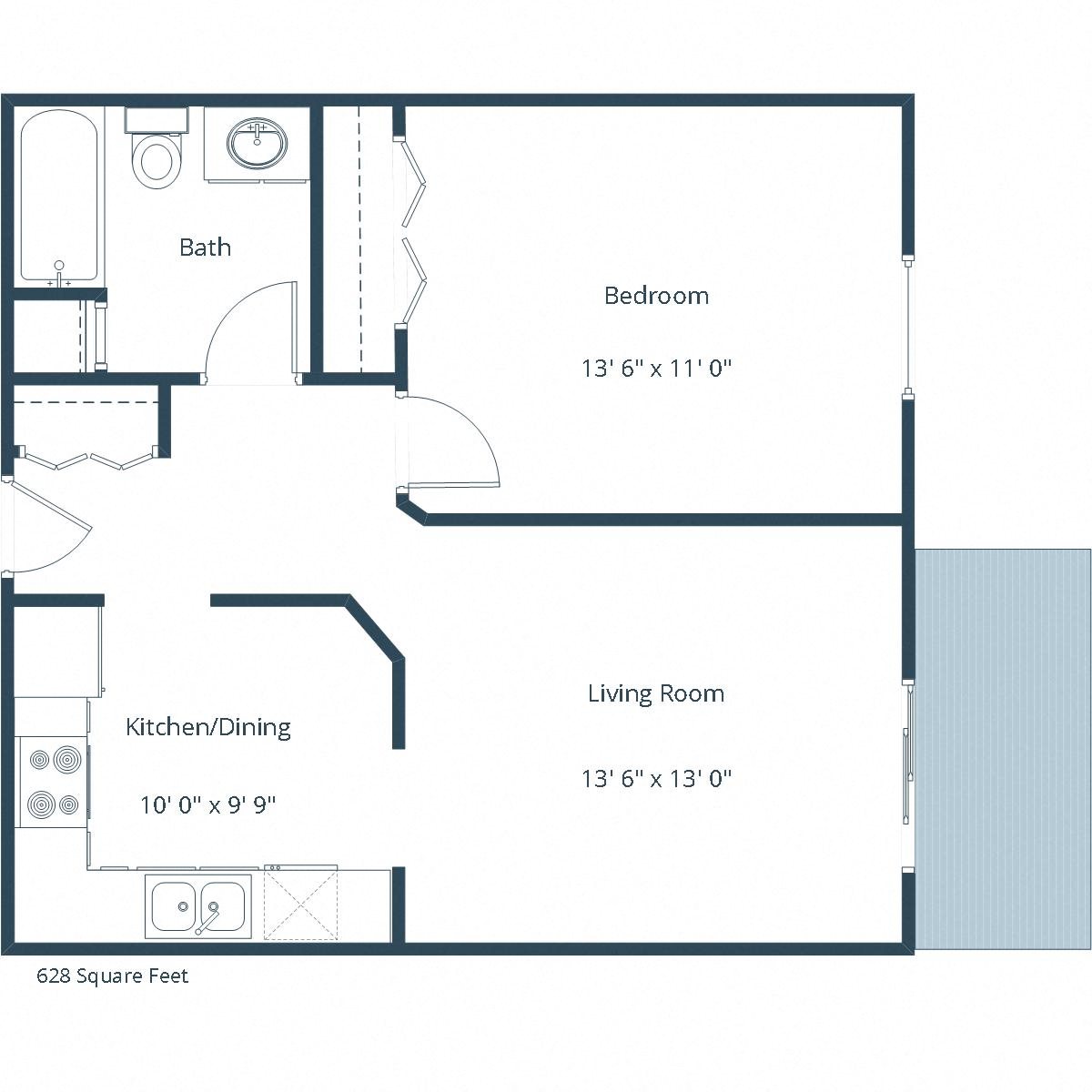 Sunwood Apartments | One Bedroom Floor Plan Sunwood Apartments | One Bedroom Floor Plan
